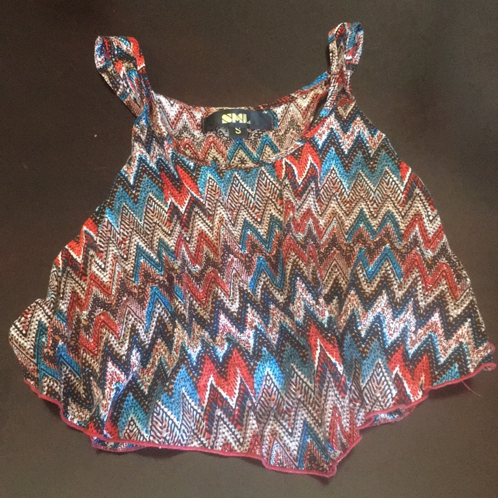 Printer Crop Tank Top